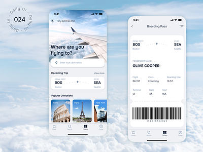 Daily UI Challenge - Day 24: Boarding Pass app boarding pass dailyui day 24 design fly ui ux
