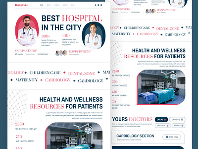 Hospital website UI UX agency app design branding design header design hero design hospital website landing page hospital ui website design