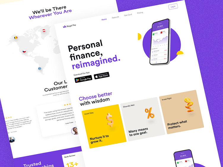 Regal Pay Fintech Landing Page Design by The Seven Studio Design