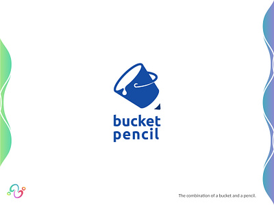 Bucket Pencil Logo author brand design brand designer bucket education equipment household logo design logo designer logo for sale logo idea logo inspiration logomark logotype pen pencil tool water writer zzoe iggi