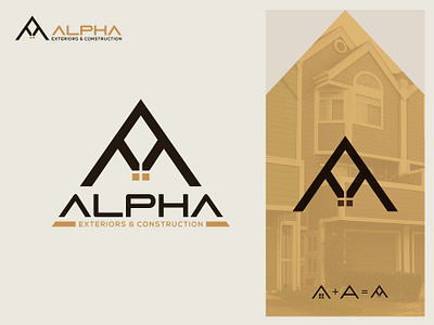 Alpha Exteriors & Construction a branding construction exterior graphic design home logo realestate