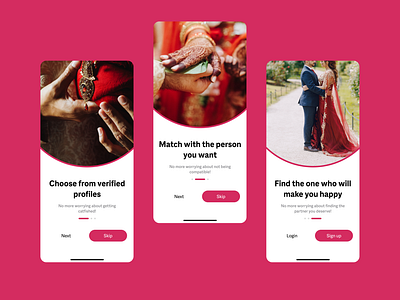 PerfectMate - A matrimony app for the modern user appdesign branding matrimonyapp ui uidesign