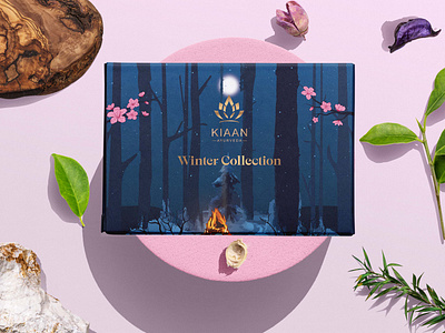 Kiaan Winter Collection bonfire branding cold design graphic design illustration india logo seasons snow typography ui ux vector winter