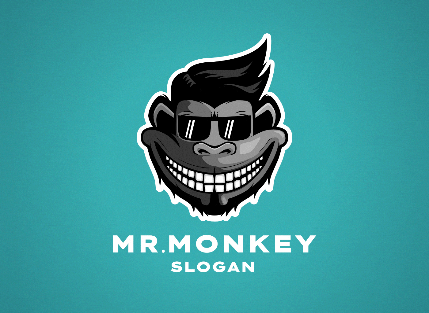 Monkey logo with Cheshire cat smile ae animation branding cat cheshire design graphic design illustration logo monkey motion graphics smile vector