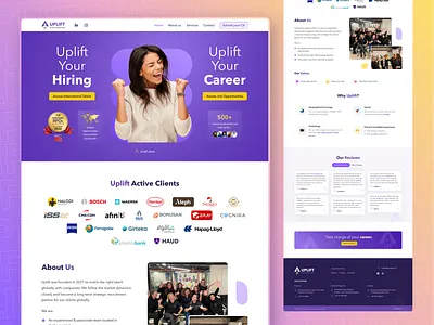 Uplift People Consulting Website Design 2023 behance career clean design edtech global talent hiring growth hiring hiring website minimal design modern design trending ui ui design uiux upskill ux design visual design web design web development website