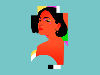 Look abstract composition design girl girl illustration girl portrait graphic graphic design illustration laconic lines minimal pattern portrait portrait illustration poster shapes woman woman illustration woman portrait