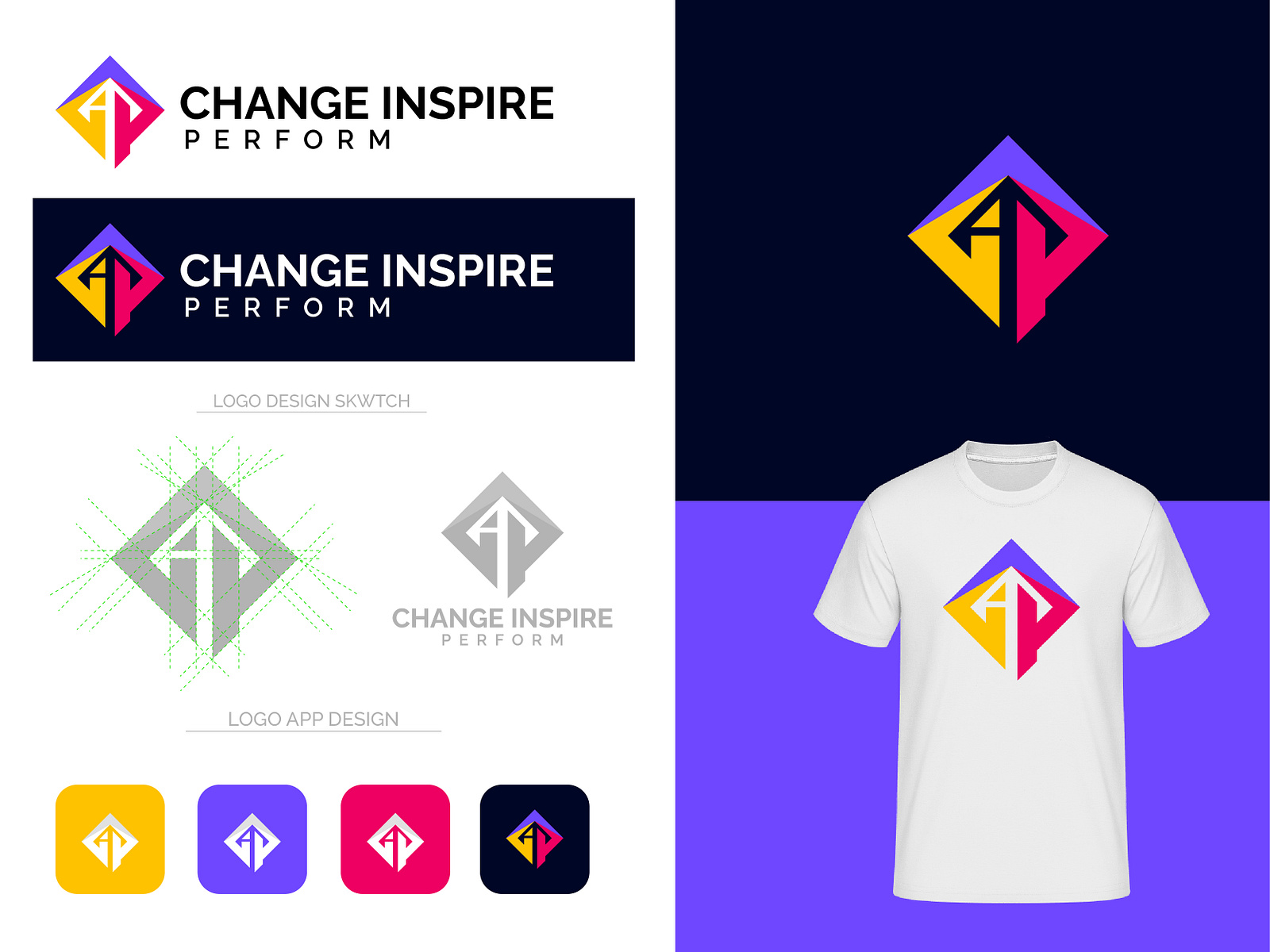 Change Inspire Perform Logo Design Project by IMRAN SHEIKH on Dribbble