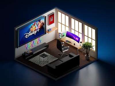 Game room 3d bjk blender branding building design game gamedesign graphic design house illustration logo room ui