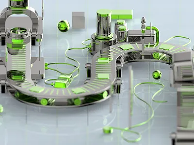 3D Pathways | Factory Layout S 3d 3d illustration 3d motion design blender branding cinema4d illustration motion graphics ui ux