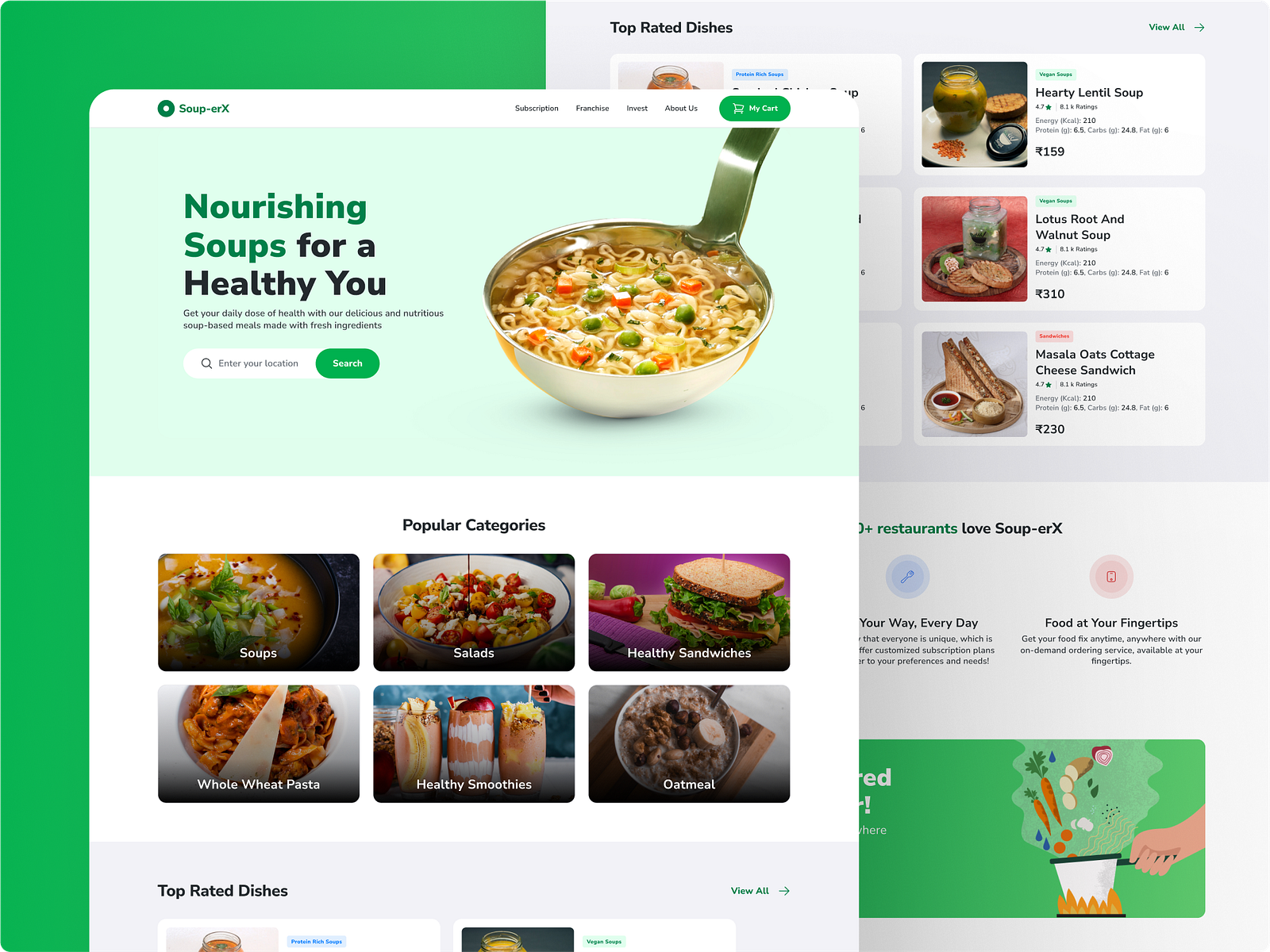 Soupsbased Meal Delivery site Landing Page by Meet Desai on Dribbble