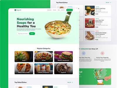 Soups-based Meal Delivery Website | Landing Page accessibility daily ui digitaldesign food delivery frontend illustration landingpage product design responsive ui uiux usability user interface userexperience userinterface webdesign webdevelopment websitedesign websitedevelopment