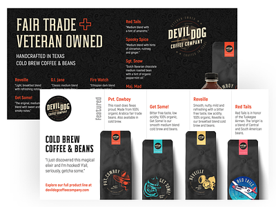 Devil Dog Coffee Mini-Trifold branding brochure coffee design graphic design illustration layout logo print typography