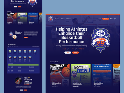 ED23 Hoops Website charity design graphic design layout responsive sports typography ui ux web design
