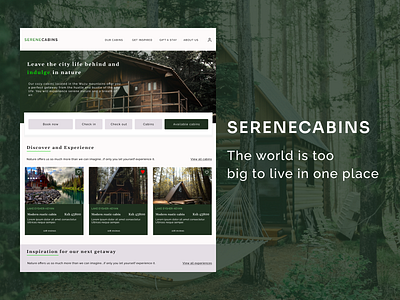Serene cabins UI concept ui