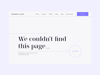 Cambalache.studio - 404 404 agency button design header page ui ux