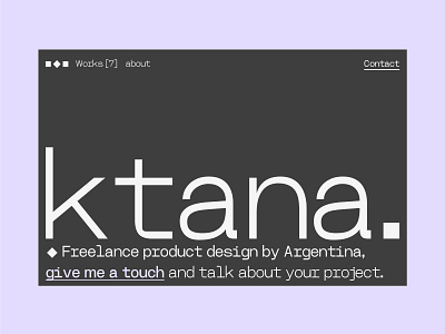 Ktana - Homepage agency design freelance header hero homepage katana minimalism minimalismo ui ux website