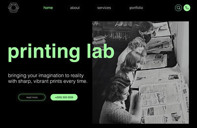 Printing lab, website design for a print shop. branding design graphic design landing page logo printing shop site typography ui uiux ux vector web website