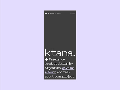 Ktana - Mobile Homepage agency branding design header hero homepage katana minimalism minimalismo mobile ui ux