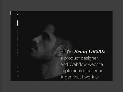 Brianvilloldo - Homepage agency black design freelance freelancer header hero homepage minimalism navbar ui ux white