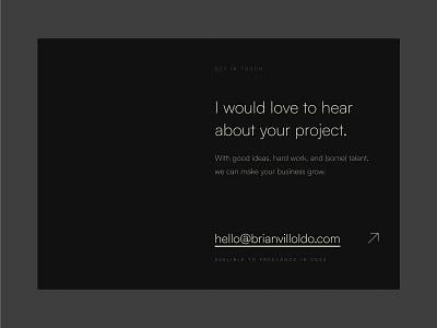 Brianvilloldo - Footer CTA agency branding cta design footer freelance freelancer grid minimalism ui ux