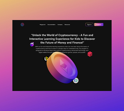 Crypt-Learn 3d design ui ux