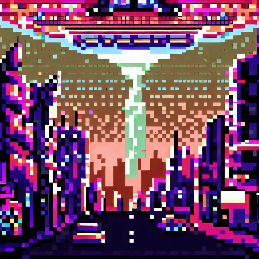 Pixel art:Future cities, streets,UFO,Extraterrestrial life. by Wu Belen ...