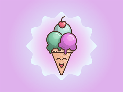 Ice Cream Illustration 🍦 cute graphic design ice cream illustration vector