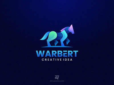 WARBERT artnivorastudio branding colorful creative design gradient graphic design horse illustration logo logoawesome logoideas logoinspiration logomaker modern simple technology vector