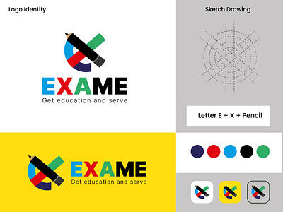 Exame Logo art clothing logo coaching logo college logo design education logo geometric logo illustration logo logo design logo designer logo maker real estate logo school logo ui university logo ux vector