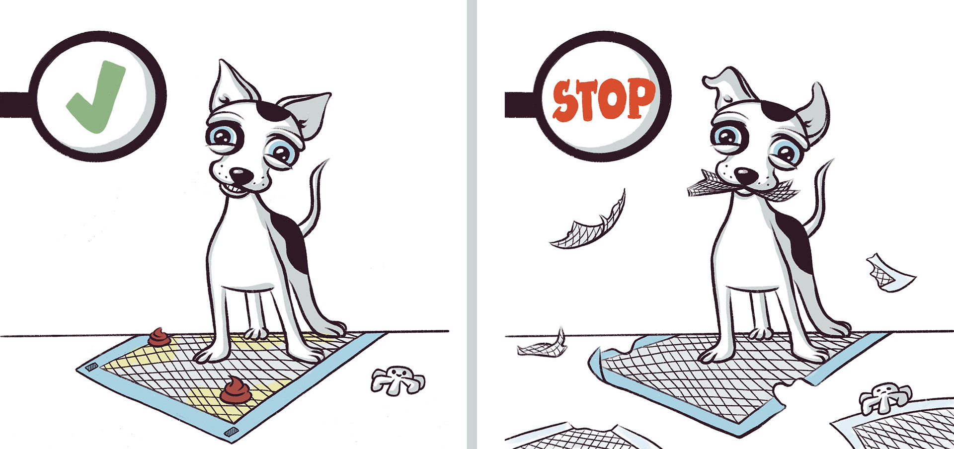 Illustration for dog product cover cartoon cute dogs flat illustration lineart vector