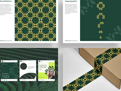 TeaTea-An — Brand Pattern for Premium Green Tea Product brand brand guidelines brand identity brand pattern branding design elements graphic graphic elements green green tea guidelines logo logo design logo guidelines pattern supergraphic tea visual identity yellow