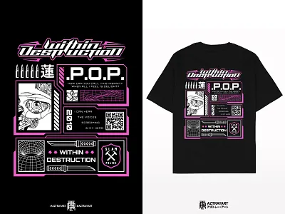 Cyberpunk Eye band band merch brutal death metal brutalism bullet deathcore deathmetal eye futuristic kanji maximalism merch merch design merchandise metal metalcore robot slamming street wear tshirt design
