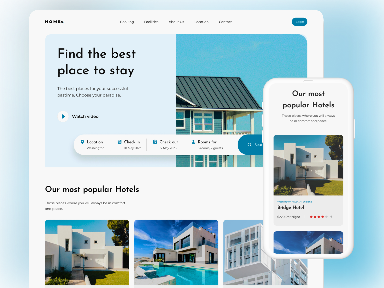 HOMES Website Design🏠 app branding design figma figma expert graphic design hero design home illustration logo ui ux uxui web design website
