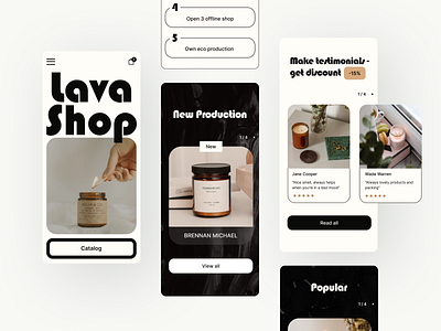 Mobile Landing Page for candles shop candles clean design e commerce home decor landing page marketing minimalist design mobile design modern design online store product page promotion shop typography ui user interface ux uxui website design