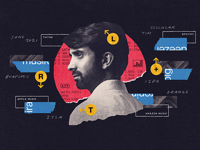 Billboard: Deezer’s Battle Plan art billboard business ceo collage deezer design digital art editorial illustration leadership magazine music streaming