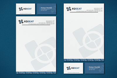 Stationery design XQSEAT business card design graphic design letterhead design logo victor elera