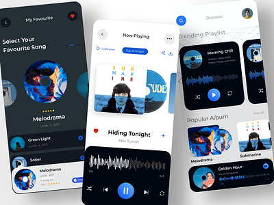 Music App Design branding graphic design illustration landing page minimal ui ux