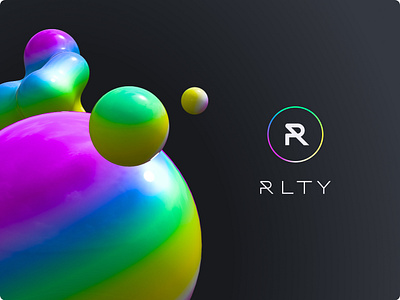 RLTY - BRAND MARK 3d ai branding graphic design illustration logo metaverse sphere web3