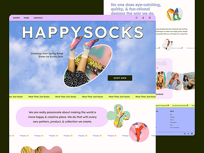 Happysocks website 🧦 app brutalism brutalismwebsite brutalist design fashion landing page neon socks sockswebsite ui uiux ux web website