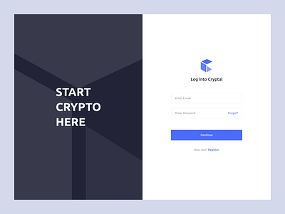 Crypto Exchange and Wallet - Cryptal - Log in Page account cryptal crypto design exchange login sign in ui ui design wallet web