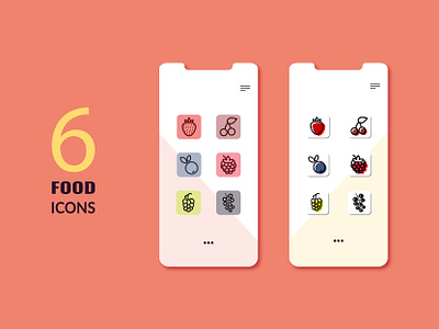 6 berry icons for the app adobe illustrator app berry currant design food grape graphic design icon icons illustration logo ui vector