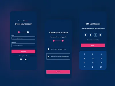 Signup Mobile Darkmode darkmode design mobile sign up signup ui uidesign uiux