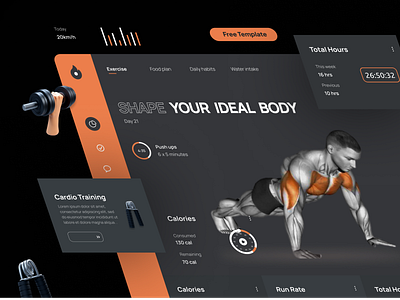 Fitness Dashboard app dashboard design figma illustration logo ui ux vector web design website