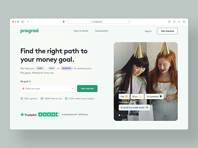 Prograd - landing page interaction animation interaction landing page landing page design motion design motion graphics promo landing page saas landing page scroll animation web design website website design