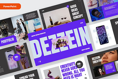 DEZZEIN - Portfolio Powerpoint Template abstract annual business clean corporate download google slides keynote pitch pitch deck powerpoint powerpoint template pptx presentation presentation template professional slides template ui web