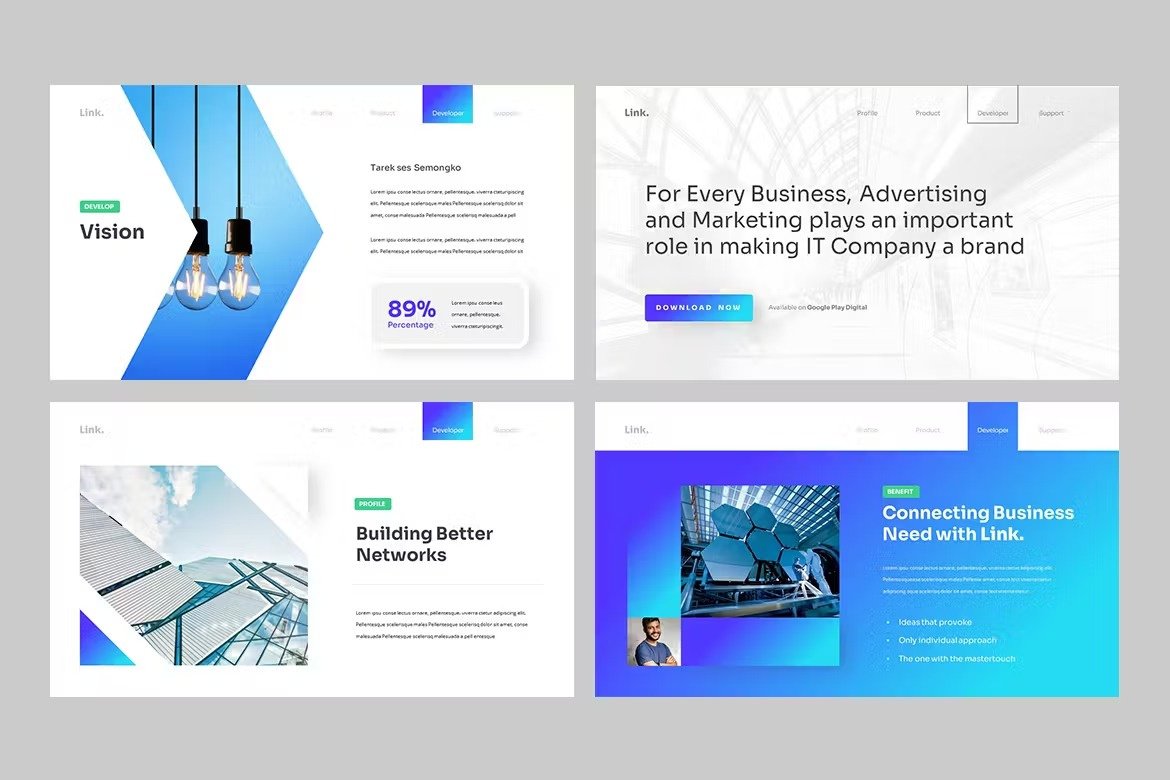 LINK - Technology and Gadget Powerpoint Template by Deck Genius on Dribbble