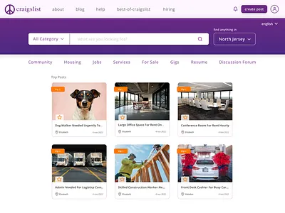 UI redesign of Craigslist app design typography ui ux