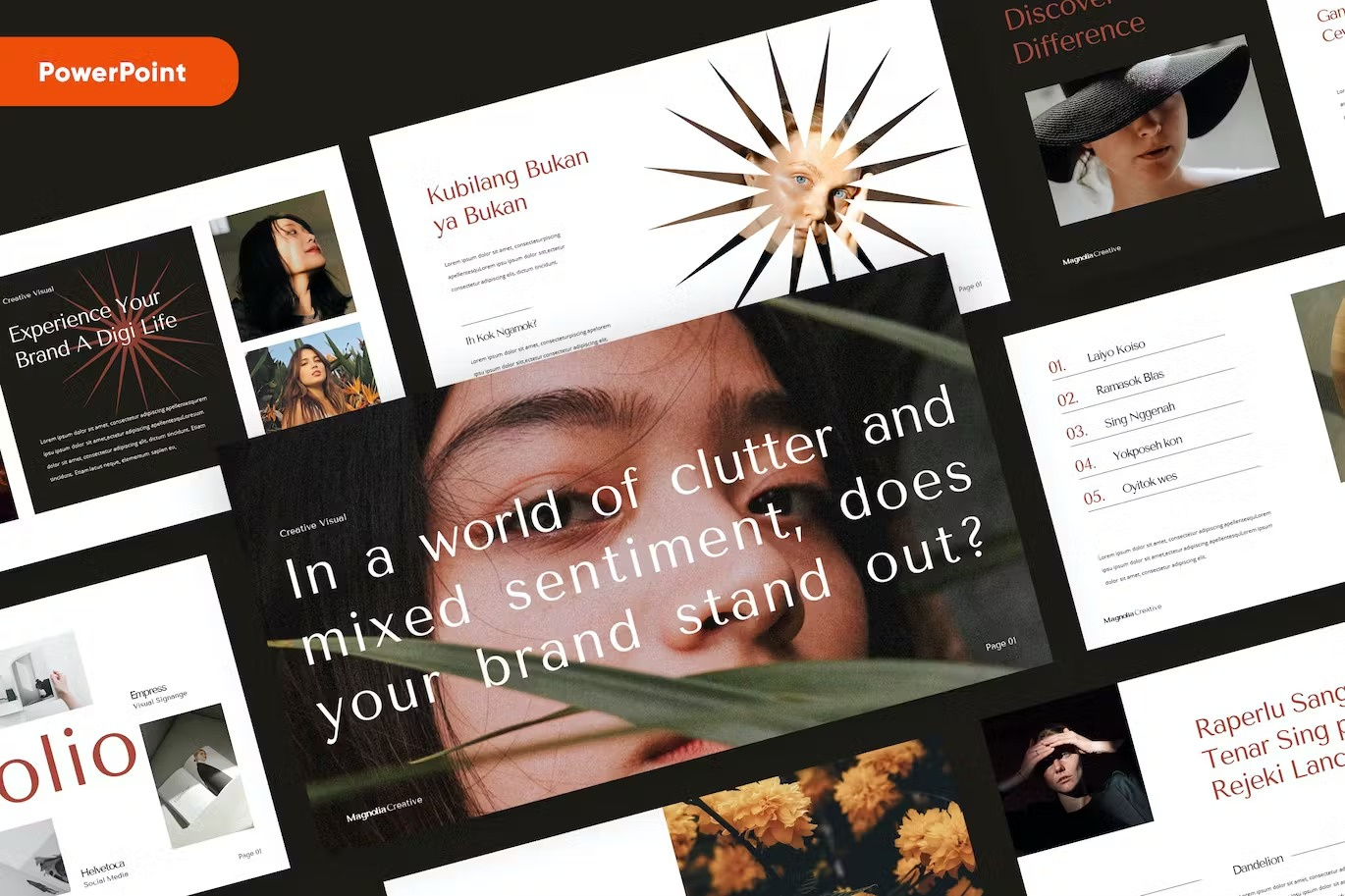 MAGNOLIA - Stylish & Elegant Powerpoint Template download google slides homepage keynote landing landing page landingpage pitch pitch deck powerpoint powerpoint template pptx presentation presentation template professional slides template ui webdesign website