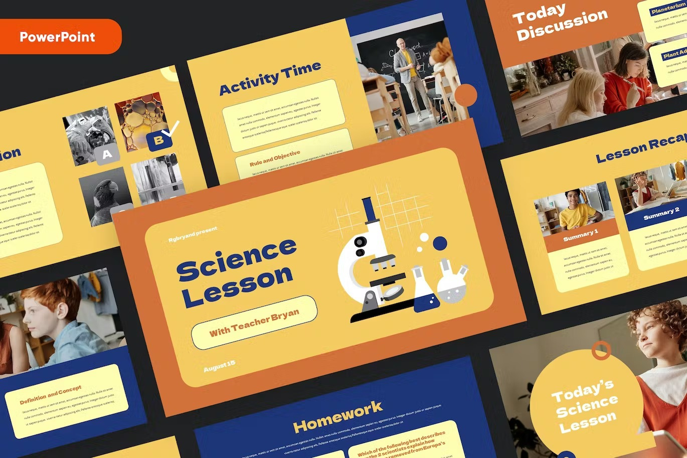 SCIENCE LESSON - Education Powerpoint Template download google slides homepage keynote landing landing page landingpage pitch pitch deck powerpoint powerpoint template pptx presentation presentation template professional slides template ui webdesign website