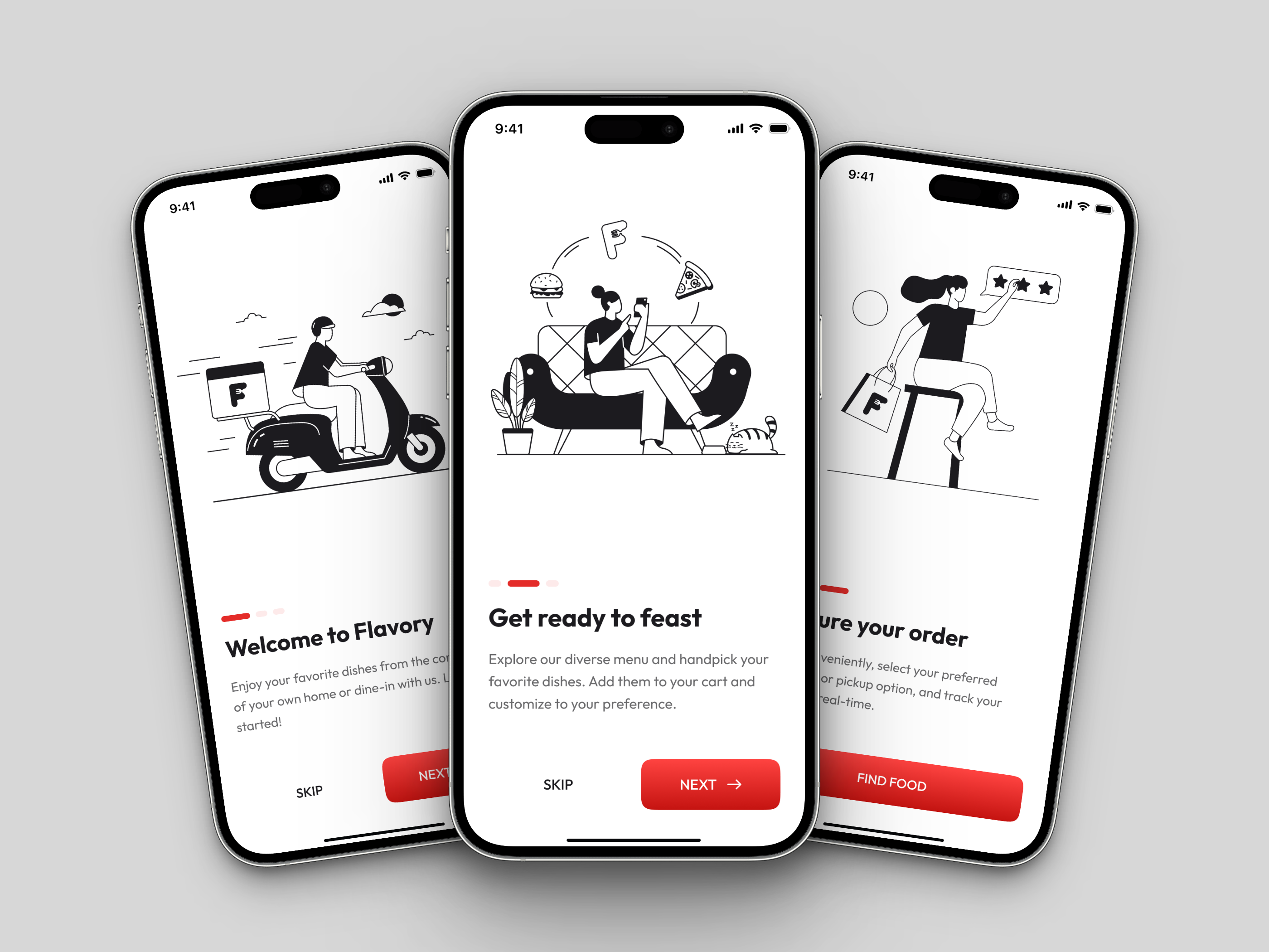 Restaurant App Onboarding Design card clean ui delivery food food and drink food app food app ui food application food delivery food delivery app ios mobile mobile app onboarding order product design restaurant restaurant app splash screen user experience